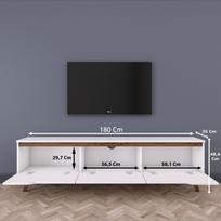 6 sp 180 - TV staliukas Kalune Design D1, baltas/rudas - 11 nuotrauka