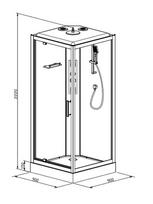 masazines duso kabinos -  Masterjero K35 K3509, masažinė, kvadratinė, 900 mm x 900 mm x 2200 mm - 3 nuotrauka