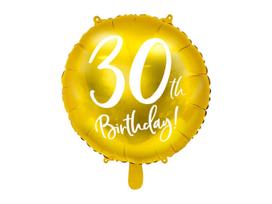 Folinis balionas 30th Birthday, auksinis 45 cm
