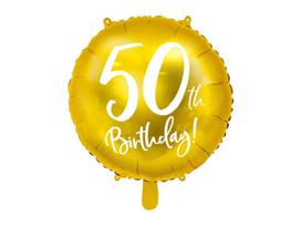 Folinis balionas 50th Birthday, auksinis 45 cm