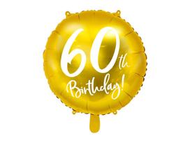 Folinis balionas 60th Birthday, auksinis 45 cm