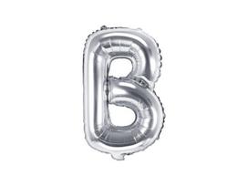 Folinis balionas Raidė "B" 35 cm, sidabrinis