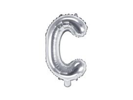 Folinis balionas Raidė "C" 35 cm, sidabrinis
