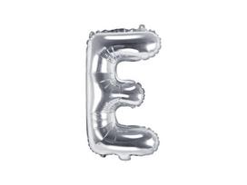 Folinis balionas Raidė "E" 35 cm, sidabrinis