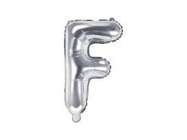 Folinis balionas Raidė "F" 35 cm, sidabrinis