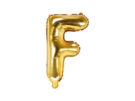 Folinis balionas Raidė "F" 35 cm, auksinis