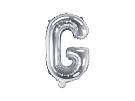 Folinis balionas Raidė "G" 35 cm, sidabrinis