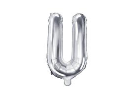 Folinis balionas Raidė "U" 35 cm, sidabrinis