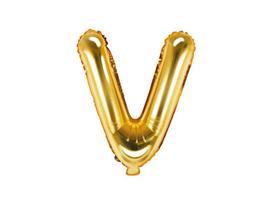 Folinis balionas Raidė "V" 35 cm, auksinis