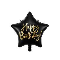 Folinis balionas Happy Birthday 40 cm, juodas