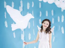 Folinis balionas Dove, baltas, 77x66 cm