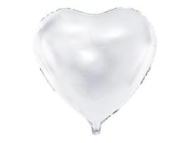 Folinis balionas Heart 45 cm, baltas