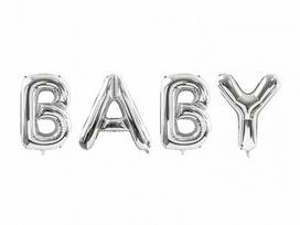 Folinis balionas Baby, sidabrinis, 262x86 cm