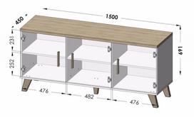 komoda 150 - Komoda Cama Meble Lotta 150 3D, medžio, 45 x 150 x 69 cm - 3 nuotrauka