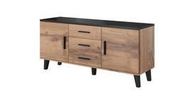 d3s - Komoda Cama Meble Lotta 2D3S, juoda/medžio, 150 x 45 x 69 cm - 1 nuotrauka