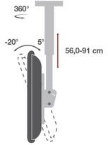televizoriaus universalus laikiklis - Techly Ceiling Mount for LED/LCD 32''-55'' - 3 nuotrauka