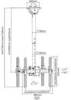 televizoriaus universalus laikiklis - Techly Ceiling Mount for LED/LCD 32''-55'' - 4 nuotrauka