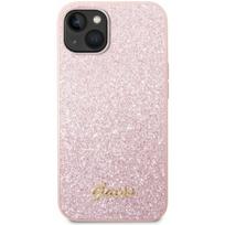 Guess "PC/ TPU Glitter Flakes Metal Logo Case iPhone 14 Plus" Pink