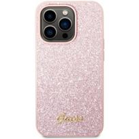 Guess "PC/ TPU Glitter Flakes Metal Logo Case iPhone 14 Pro Max" Pink