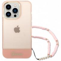 pc case pink - Guess "GUHCP14XHGCOHP PC/ TPU Case with Strap for iPhone 14 Pro Max" Pink - 1 nuotrauka