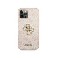 telefono deklas iphone 14 pro max - Guess "PU 4G Metal Logo Case iPhone 14 Pro Max (GUHCP14X4GMGPI)" Pink - 1 nuotrauka