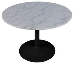 marmurinis stalas - Valgomojo stalas Actona Tarifa Guangxi, baltas/juodas, 1100 mm x 1100 mm x 750 mm - 3 nuotrauka