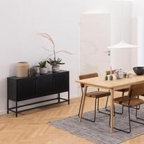 komoda indauja - Komoda Actona Newcastle, juoda, 125 cm x 40 cm x 75 cm - 8 nuotrauka