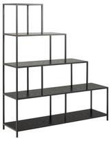 Lentyna Actona Seaford Bookcase, juoda, 135 cm x 35 cm x 150 cm