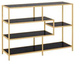 Lentyna Actona Seaford Bookcase, aukso/juoda, 114 cm x 35 cm x 78 cm