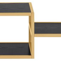 juoda knygu lentyna - Lentyna Actona Seaford Bookcase, aukso/juoda, 114 cm x 35 cm x 78 cm - 4 nuotrauka
