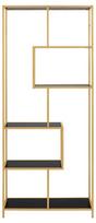185 - Lentyna Actona Bookcase 88159, aukso/juoda, 77 cm x 35 cm x 185 cm - 2 nuotrauka