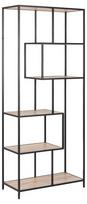 Lentyna Actona Seaford Bookcase, juoda/ąžuolo, 77 cm x 35 cm x 185 cm