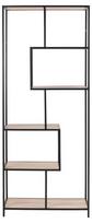 azuolas sonoma lentyna - Lentyna Actona Seaford Bookcase, juoda/ąžuolo, 77 cm x 35 cm x 185 cm - 2 nuotrauka
