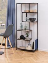 azuolas sonoma lentyna - Lentyna Actona Seaford Bookcase, juoda/ąžuolo, 77 cm x 35 cm x 185 cm - 6 nuotrauka