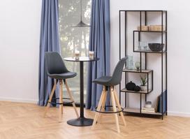 azuolas sonoma lentyna - Lentyna Actona Seaford Bookcase, juoda/ąžuolo, 77 cm x 35 cm x 185 cm - 7 nuotrauka