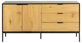 komoda 160 - Spintelė Actona Seaford Sideboard, juoda/ąžuolo, 160 cm x 40 cm x 80 cm - 2 nuotrauka