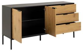 komoda 160 - Spintelė Actona Seaford Sideboard, juoda/ąžuolo, 160 cm x 40 cm x 80 cm - 4 nuotrauka