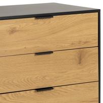 komoda 160 - Spintelė Actona Seaford Sideboard, juoda/ąžuolo, 160 cm x 40 cm x 80 cm - 6 nuotrauka