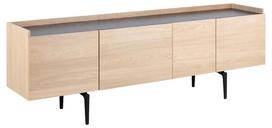 Spintelė Actona Connect Sideboard, juoda/ąžuolo, 200 cm x 42.4 cm x 67.2 cm