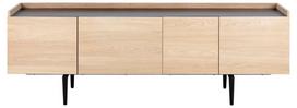 komodos 200 - Spintelė Actona Connect Sideboard, juoda/ąžuolo, 200 cm x 42.4 cm x 67.2 cm - 2 nuotrauka