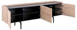 komodos 200 - Spintelė Actona Connect Sideboard, juoda/ąžuolo, 200 cm x 42.4 cm x 67.2 cm - 4 nuotrauka