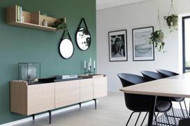 komodos 200 - Spintelė Actona Connect Sideboard, juoda/ąžuolo, 200 cm x 42.4 cm x 67.2 cm - 6 nuotrauka