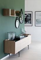 komodos 200 - Spintelė Actona Connect Sideboard, juoda/ąžuolo, 200 cm x 42.4 cm x 67.2 cm - 7 nuotrauka