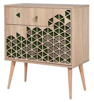 Komoda Kalune Design Dresser 3429, ąžuolo spalvos/žalia