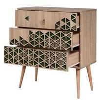 komoda zalia - Komoda Kalune Design Dresser 3429, ąžuolo spalvos/žalia - 3 nuotrauka