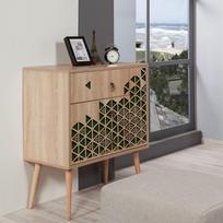 komoda zalia - Komoda Kalune Design Dresser 3429, ąžuolo spalvos/žalia - 5 nuotrauka
