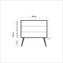 komoda zalia - Komoda Kalune Design Dresser 3429, ąžuolo spalvos/žalia - 6 nuotrauka