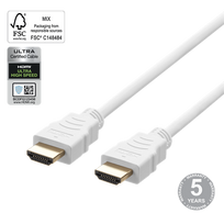 DELTACO Ultra High Speed HDMI, 8K i 60Hz, 4K, UHD i 120Hz, 3m, baltas / HU-30A-R