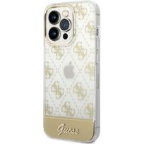 telefono deklas iphone 14 pro max - Guess "Peony Glitter Script Logo Case iPhone 14 Pro Max (GUHCP14XHG4MHG)" - 1 nuotrauka