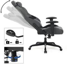reguliuojama biuro kedes - Songmics Racing Chair Grey/Black, juoda/pilka - 4 nuotrauka